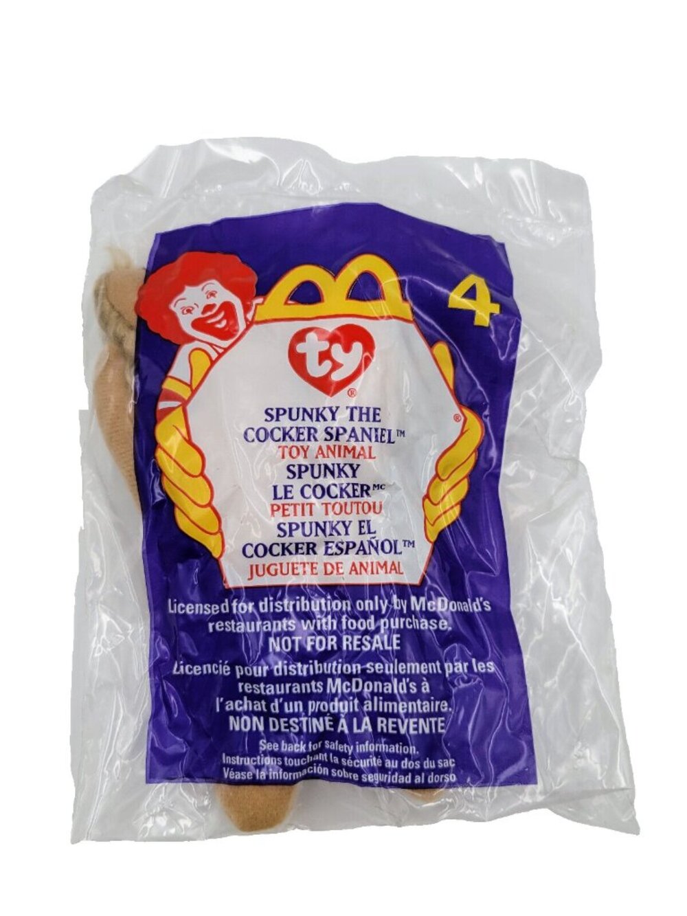 Spunky The Cocker Spaniel #4 McDonald’s Toy Retired 1999 New Sealed TY Teenie Be
